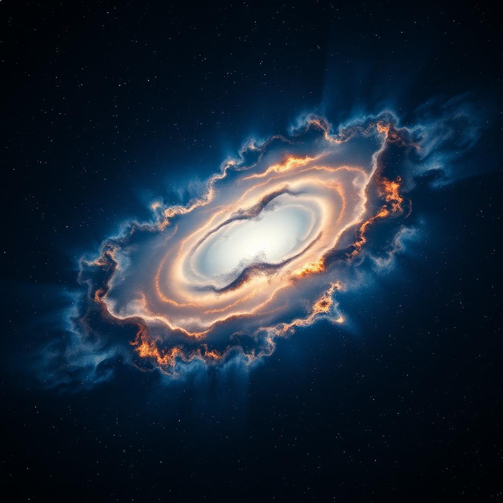 Nebula over a night sky